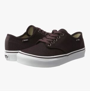 New! Vans Women's Low-Top Burgundy/White Sneakers Shoes Size 9